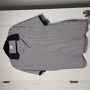 Lacoste 4X navy blue/white striped polo